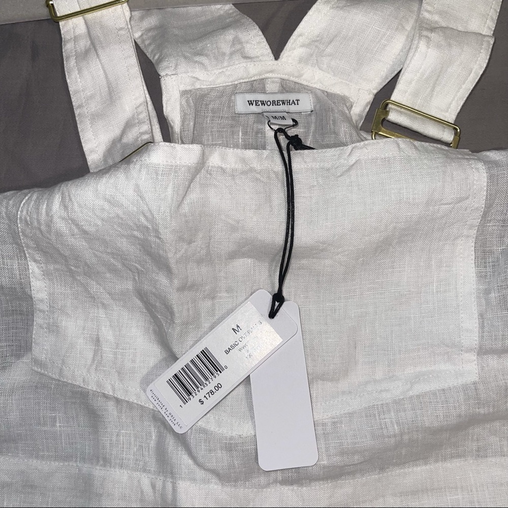 WeWoreWhat - Basic Linen Overalls - Picture 3 of 7